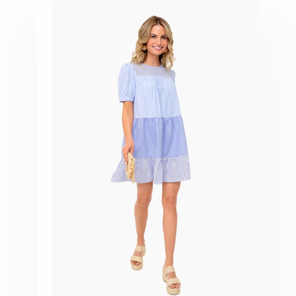 Tuckernuck Pomander Place  Blue Striped Quinn Dress NWT